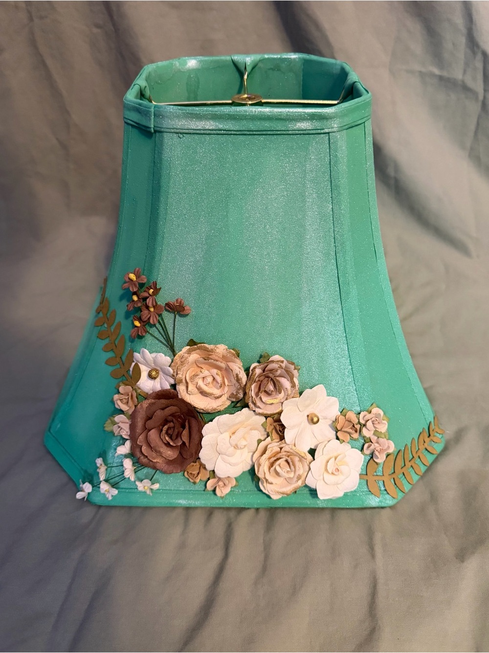 Hand painted floral embellished lamp